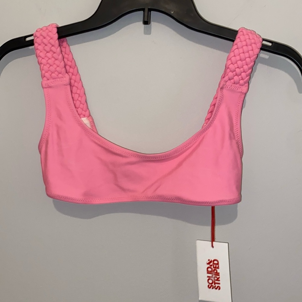 NWT Solid & Striped Bubblegum Pink Bikini Top Size XS Retail $84